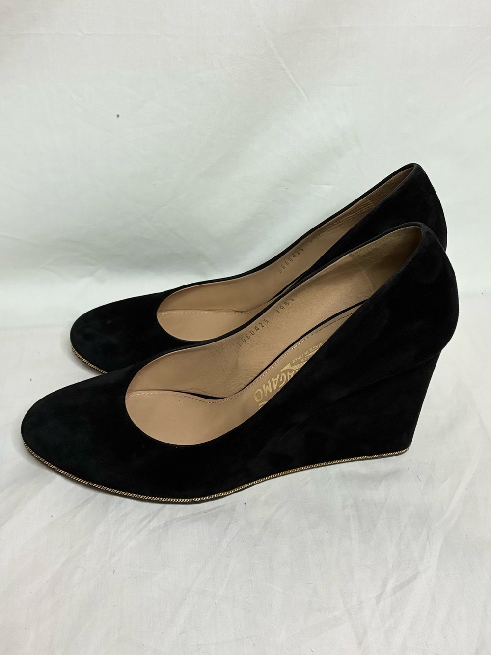 Ferragamo Suede Fiamma Wedges - Picture 5 of 12